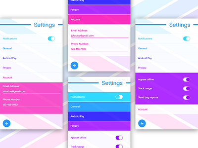 Daily UI 007 - Settings! adobe xd dailyui