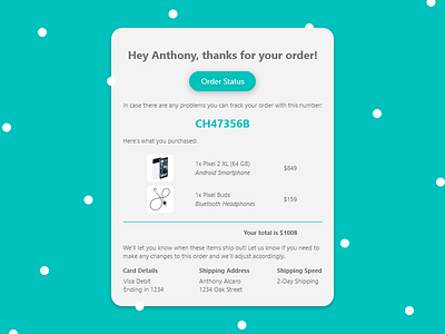 Daily UI 017 - Email Receipt! adobe xd dailyui