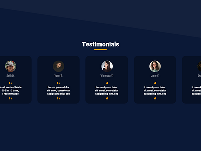 Testimonials (dark theme)