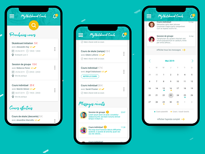 Responsive website burger menu calendar card cards evaluation green iphone message mobile design navigation notification rating responsive responsive design skate skateboard