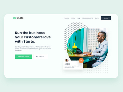 Sturta | Landing page business management landing page ui ux web app web design website