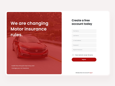 Insurance Web App | Sign Up Page adobe xd design sign up form ui ux web app web design website