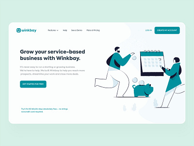 Winkbay | Landing Page design illustration ui ux website