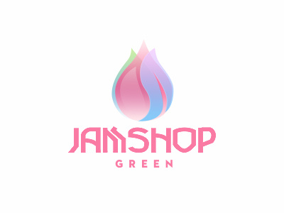 logo for Jamshop flat food jam logo pink