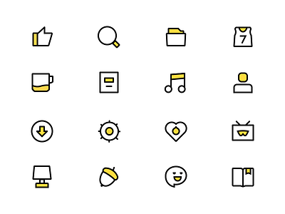 Yellow linear Icon icon linear series yellow