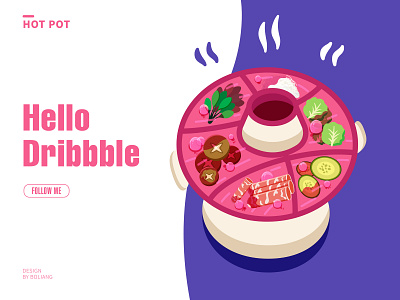 Hello dribbble design illustration ui