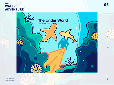 water adventure branding design illustration ui web