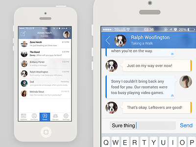BBM Meets iOS7 bbm blacberry chat clean flat ios7 iphone light messages mockup ui
