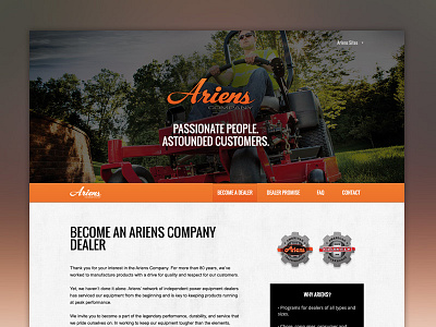 Ariens Dealer Site ariens dealer orange scroll site