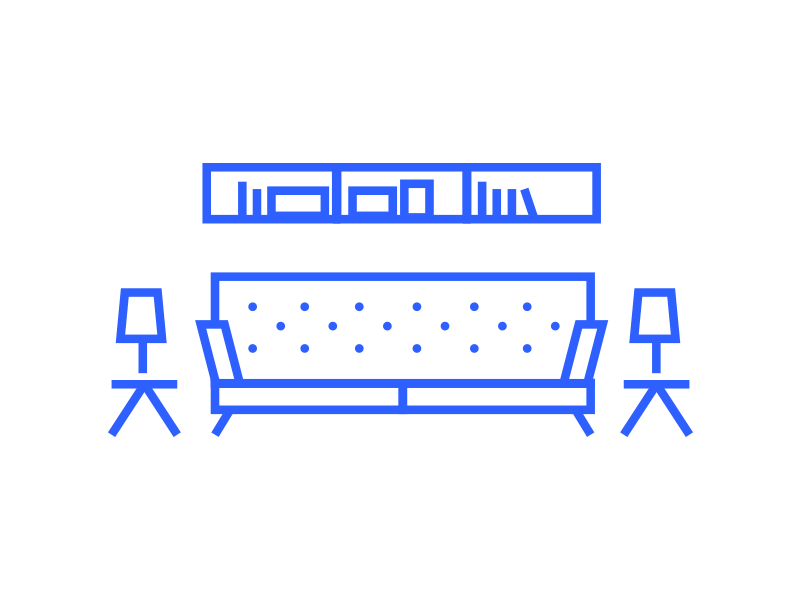 Living Room Illustrations couch lines living room