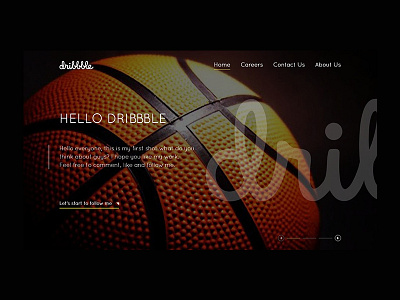 My first shot dribbble first shot hello landing page minimalist shot web web design