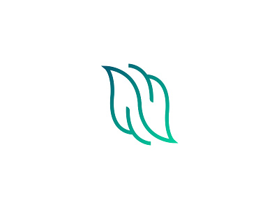 N + Leaf logo concept