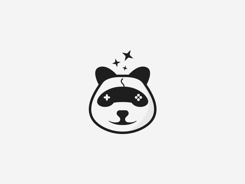 Panda game logo concept stick joy stick modern logo logo logo design game game logo animal logo panda logo panda