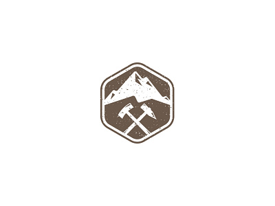 Mountain and Hammer Logo classic logo hammer logo logo logo design mountain logo vintage logo