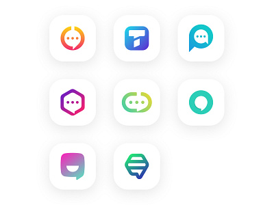 Bubble Chat Collection app app icon branding bubble chat chat logo clean logo graphic design icon logo logo design modern logo simple logo