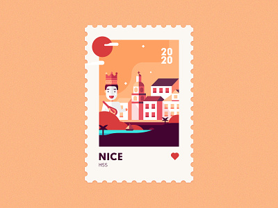 Nice Nizza holiday illustration king sun travel