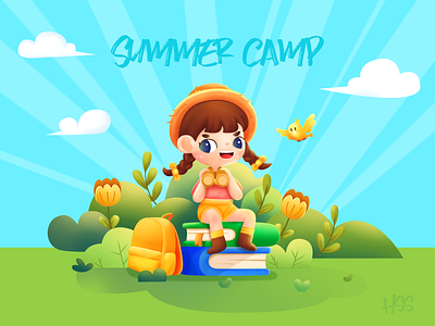 Girl attending summer camp