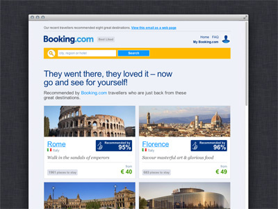 Popular Destinations Newsletter destinations email email design header multilingual newsletter photos recommendation search