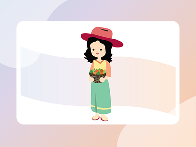 Local woman charachter character design fruit illustration local woman