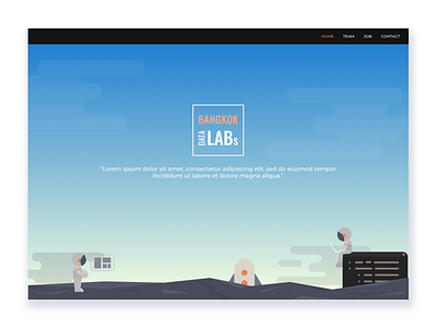 Bkklabs Landing page illustration landing page space ui ui web design vector web design