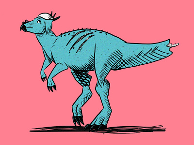 Anxisaurus comic comic art dinosaur illustration neon retro