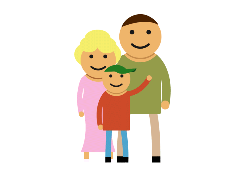Family (Play Hard Give Back) animation colorful family gif happy loop popup simple