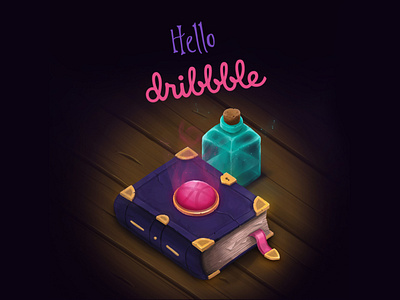 Dribbble debut shot book debut draw drawing dribbble dribbble invite illustration magic magical photoshop potion