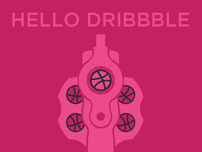 Hello Dribbble! firstshot illustration revolver