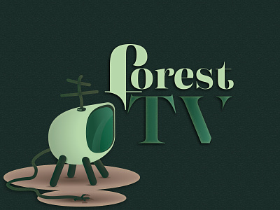 Forest TV for fun illustration typography