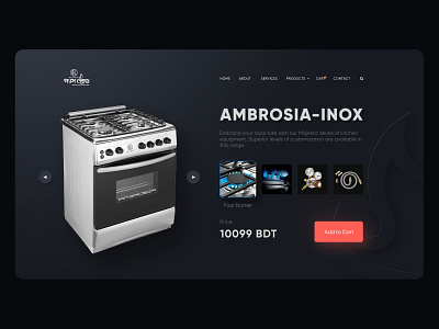 RFL Gas Stove Branding & UI black brand branding dark kitchen rfl ui uiux web