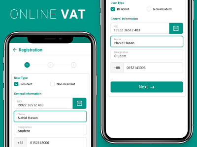 Online Vat Registration flat form green log in material ui materialdesign minimal money registration signup tax tea ui ui ux vat verification