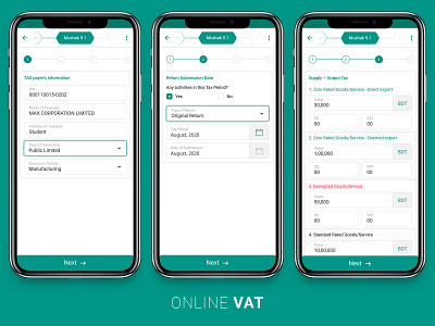 Online Vat Form app business commerce form green income money payment tax ui uiux vat