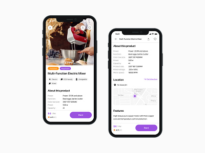 Product Details app boost details lend location rent ui ux