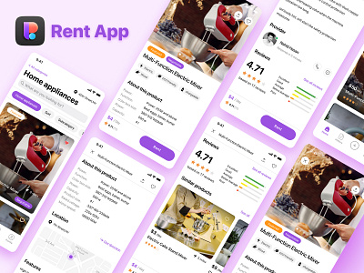 Rent App design details earn income lend location money product rent save ui ux