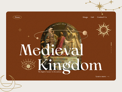 Medieval Kingdom crown history king magistic medieval rule stars sun ux web website