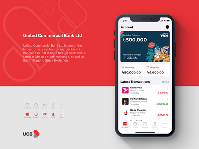 UCB Bank Home Redesign app bank card credit finance mobile money ui ux