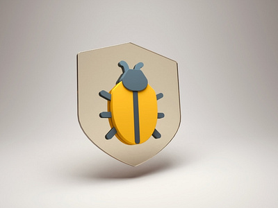 Bug 3d blender branding debugging icon program secure security shield