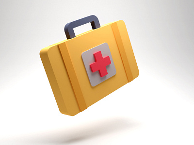 Medical Bag 3d bag blender branding medical plus red ui