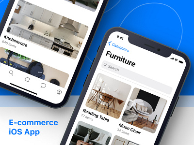 E Commerce iOS app branding e commerce furniture ios kitchen minimal product shop ui ux