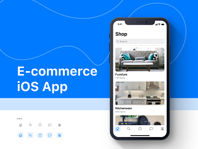 E-Commerce iOS (Category) app branding buy category commerce furniture ios list shop store ui ux