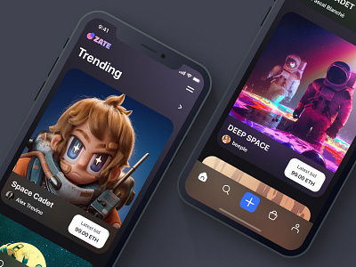 NFT app art block chain branding buy crypto ios logo marketplace nft sell shop ui ui8 uiux ux