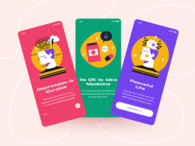 Mental Health Onboarding screens