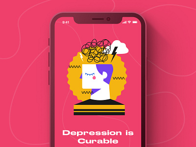 Depression is Curable app branding design figma health illustration ios logo mental mind onboarding screen soctor trending ui uiux ux vector