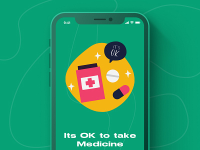 Its OK to take Medicine app branding call consultancy design doctor dribbble health app healthy illustration ios medicine mental health mind trending ui uiux ux vector video