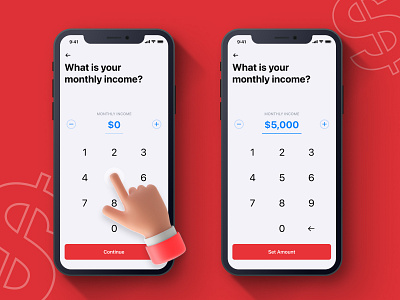 Monthly Income app bank banking branding design finance income input ios material mobile mony number trending ui ux