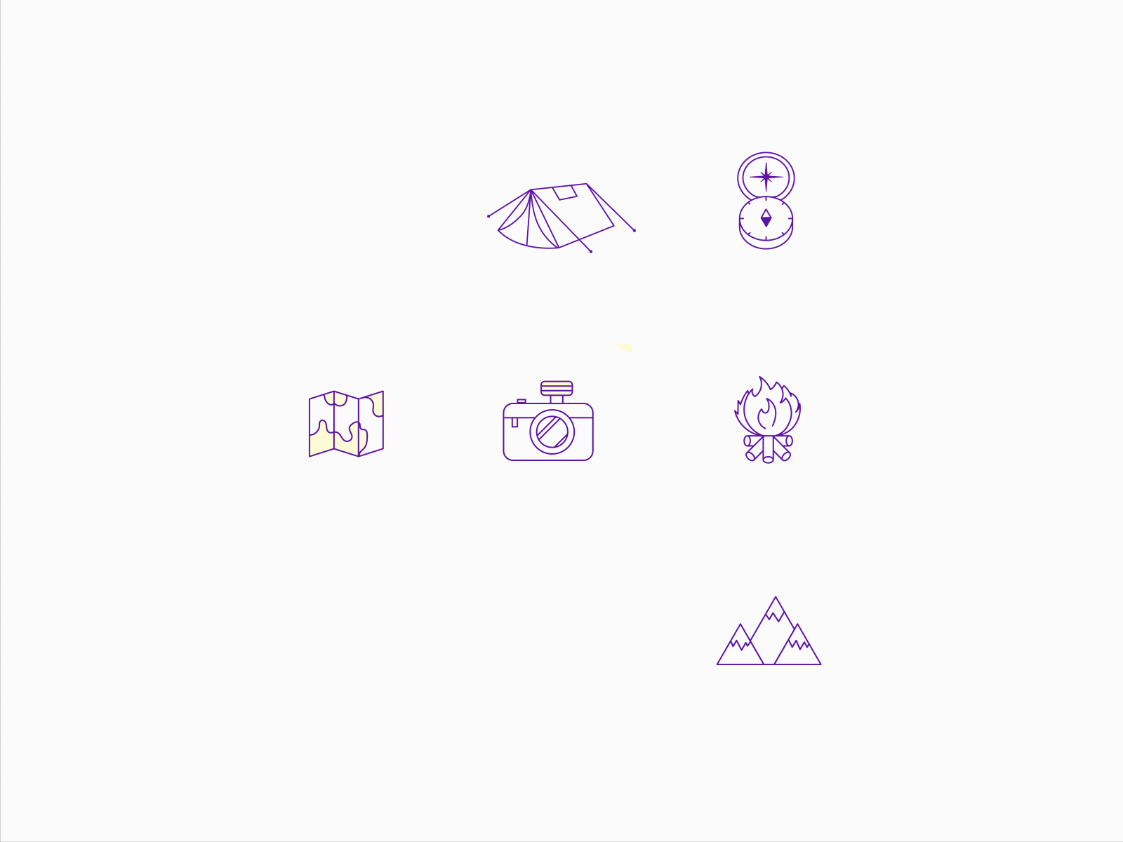 Animated icons on the theme of travel