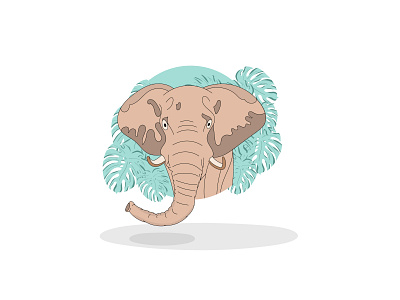 Elephant in the monstera design dribbble elephant illustration illustrator logo monstera monstera deliciosa nature solopovdesign vector