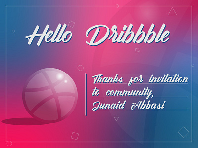 Hello Dribbble! dribbble hello illustration illustrator postcard solopovdesign welcome
