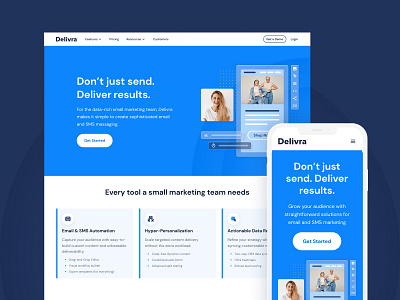 Delivra Website Design - Home Page home page responsive design saas web design website