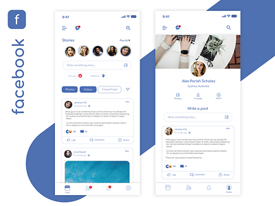 Facebook redesign concept add banners design facebook uiux